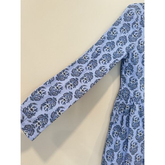 J. Crew Collared Floral Mini Shirtdress Women’s 2 Blue Preppy Cottagecore 2036 - Picture 4 of 9